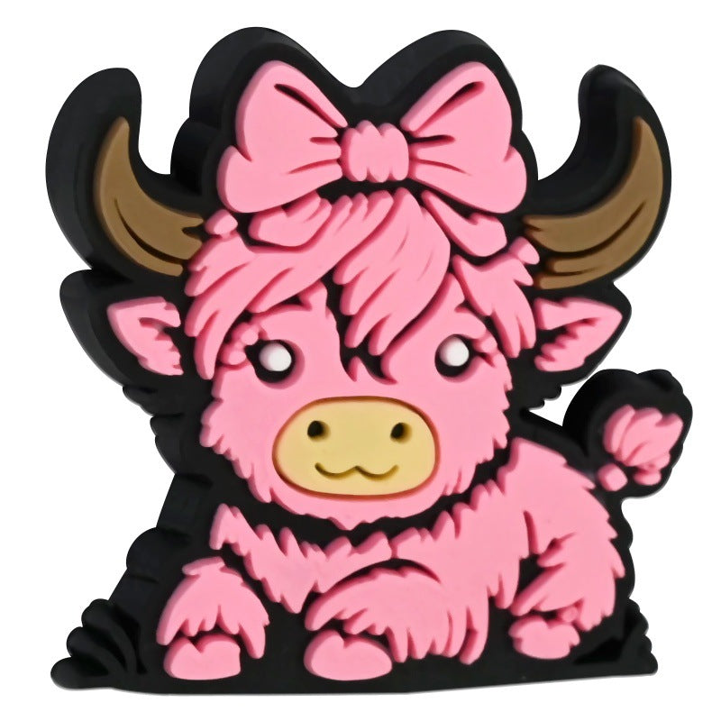 Wholesale  Random 100pcs Cartoon Highland Cattle Series Beads